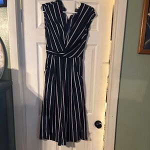 Navy and White Striped jumpsuit